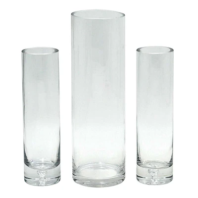 3-Piece Clear Glass Vase Set