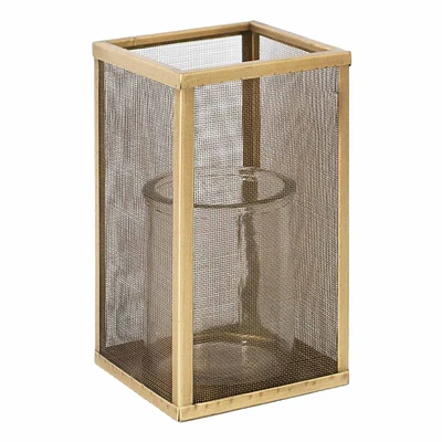 Metal Mesh Pillar Candle Holder