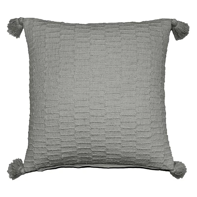 Woven Throw Pillow with Tassels