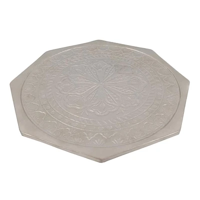 Silver Embossed Trivet, 8"