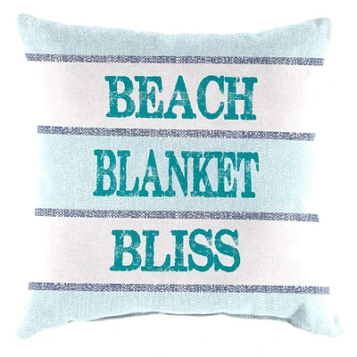 Beach, Blanket, Bliss Striped Square Outdoor Throw Pillow, 16"