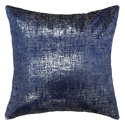 Navy & Silver Feather Lurid Throw Pillow, 20"