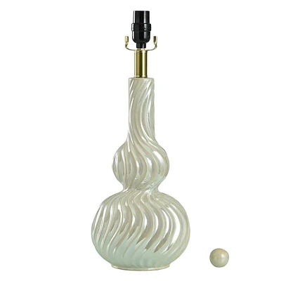 Tracey Boyd Pearlized Ceramic Double Gourd Table Lamp, 21"