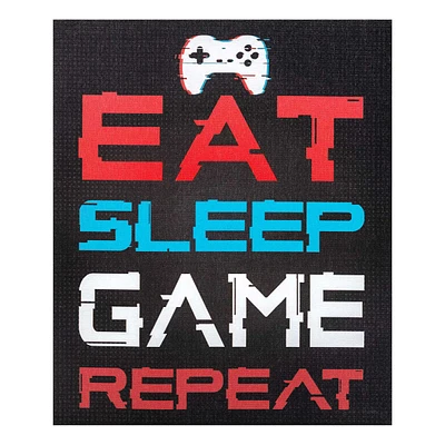 Eat, Sleep, Game Repeat Canvas Wall Art, 10x12