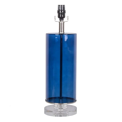 Blue Glass Table Lamp, 19"