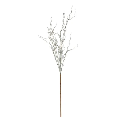 Silver Glittered Twig Branch