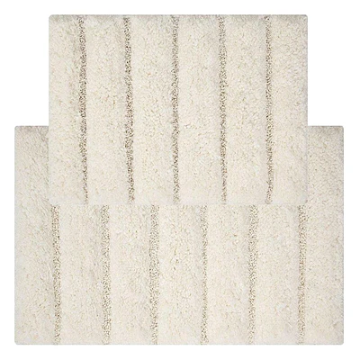 2-Piece Arlington Ivory Plush Bath Mat Set, 17x24 & 20x32