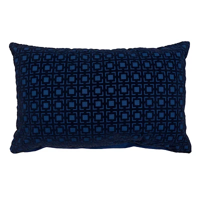 Blue Printed Throw Pillow, 12x20