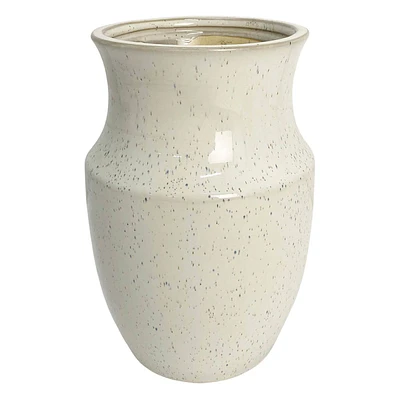 White & Blue Speckled Porcelain Vase