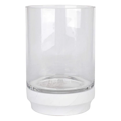 Glass Candleholder on Base, 7"