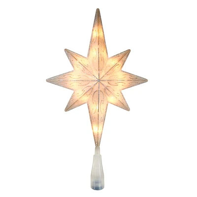 Frosted Bethlehem Star Lit Tree Topper, 11.5"