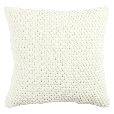 White Ojia Textured Throw Pillow, 18"