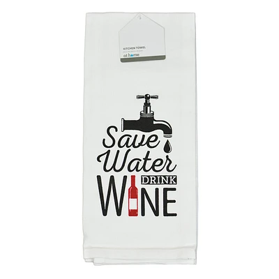 Save Water Drink Wine Kitchen Towel