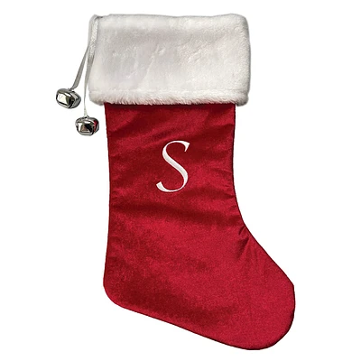 Red Velvet Monogram Stocking