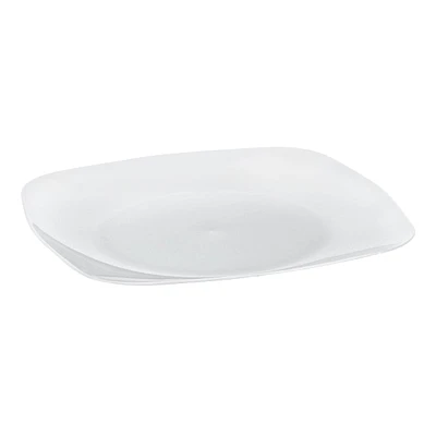 Pearl White Retro Plastic Plate, 7.5"