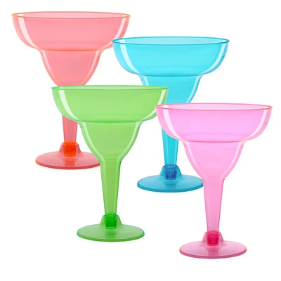 Neon Plastic Margarita Glasses, 12oz