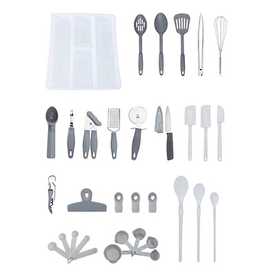 35-Piece Kitchen Tool & Gadget Set, Grey