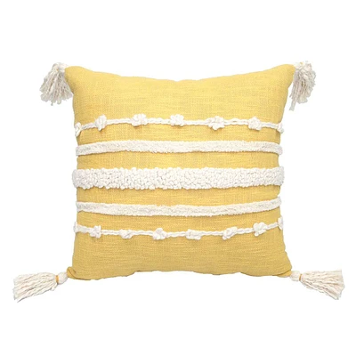 Embellished Tassel Throw Pillow