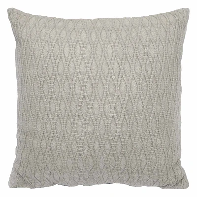 18X18 White Woven Diamond Acid Wash Pillow