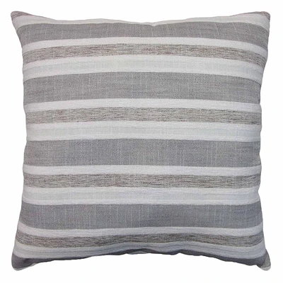 Austin Grey Linen Striped Throw Pillow, 24"