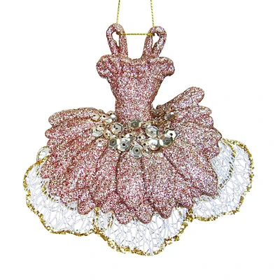 Glittered Ballet Dress Ornament, 4.8"