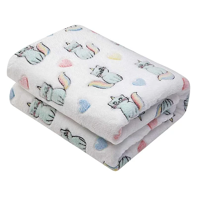 Caticorn Glow in the Dark Throw Blanket, 50x60