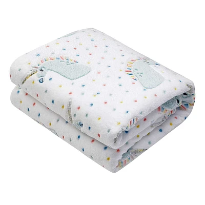 Tiny Dreamers Unicorn Glow in The Dark Throw Blanket, 50x60