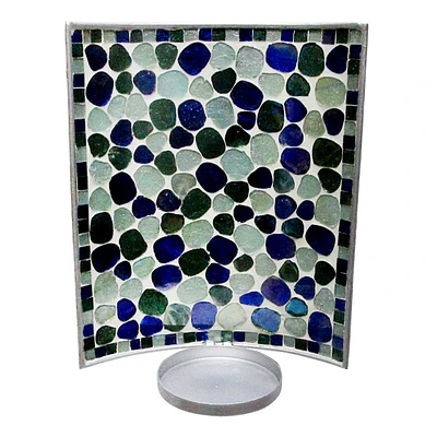 Blue Pebble Mosaic Wall Sconce, 10"