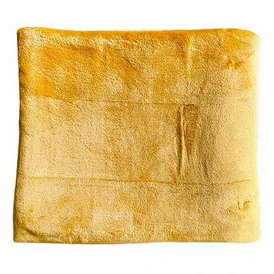 Solid Yellow Plush Throw Blanket, 50x60