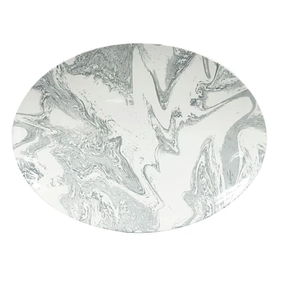 Marbled Melamine Oval Serving Tray