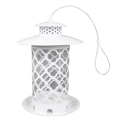 Providence Metal Bird Feeder, White