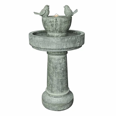 Pedestal Bird Outdoor Fountain, 29.5"