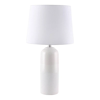 White Two-Toned Ceramic Table Lamp with Shade, 24"