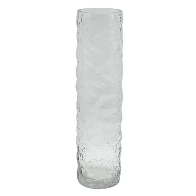 Clear Bubble Glass Cylinder Vase