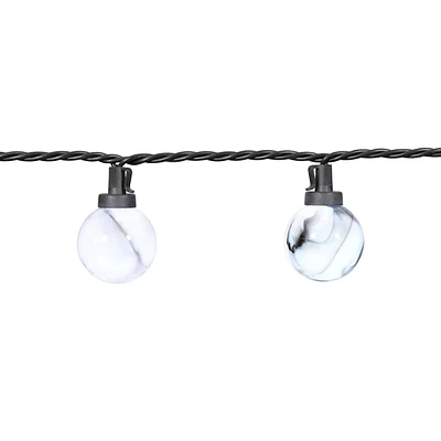 25-Count LED Black & White Marbled Ceramic G40 String Lights