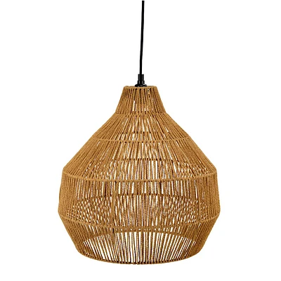 Neutral Rope Plug-In Pendant Light, 15.5"