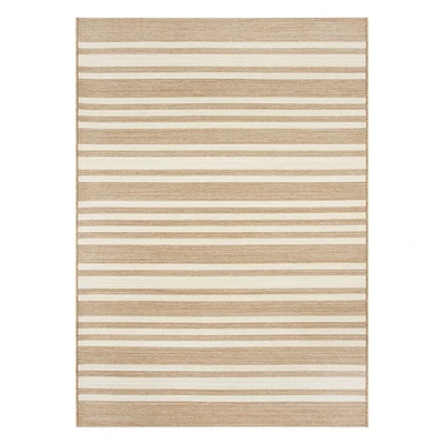 E456) Lester Natural Striped Outdoor Area Rug