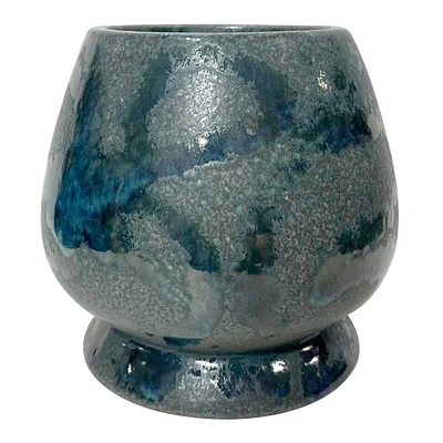 Green Reactive Glaze Ceramic Planter, Medium