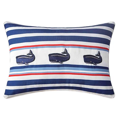 Providence Whale Striped Lumbar Outdoor Throw Pillow, 14x20