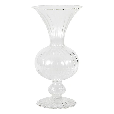 Clear Glass Vase, 6"