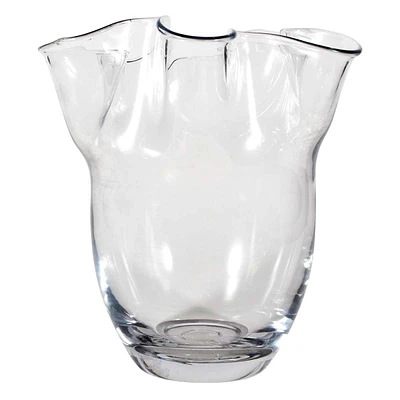 Clear Glass Pie Crust Edge Vase