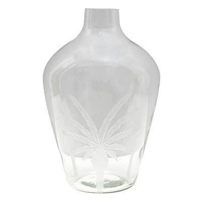 Providence Etched Narrow Mouth Glass Vase, 14.2"