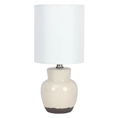 Cream Ceramic Urn Accent Lamp with Shade