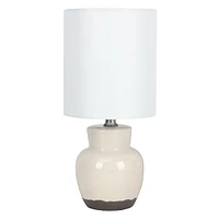 Cream Ceramic Urn Accent Lamp with Shade