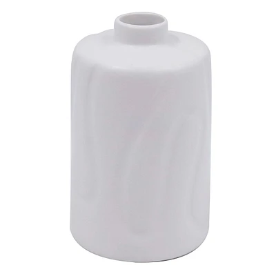 White Ceramic Vase, 5"