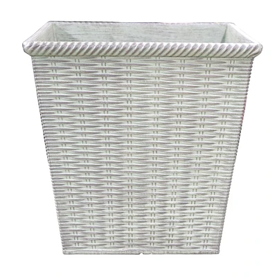 Green Square Woven Outdoor Planter, Medium