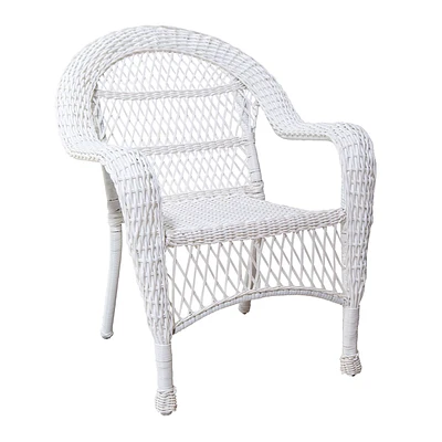 White Wicker Patio Lounge Chair