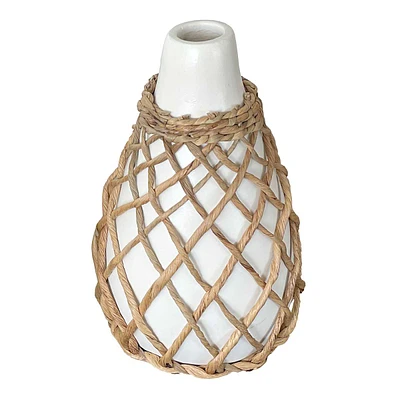 Terracotta Rattan Vase