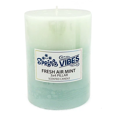 Fresh Air Mint Scented Ombre Pillar Candle