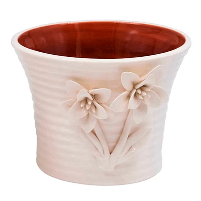 Providence Indoor Ceramic Floral Decal Garden Pot, Medium